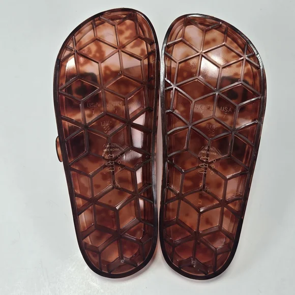 CL by Laundry Jaylen Translucent Tortoise Shell Slip-on Jelly Slide Sandals Sz 7 - Picture 9 of 14